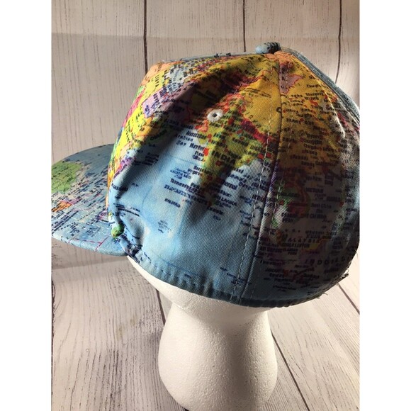 Wuke Brand World Map SnapBack Adjustable Hat - Picture 3 of 10